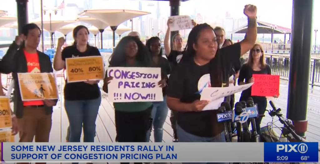 Congestion pricing supporters rally in Jersey City